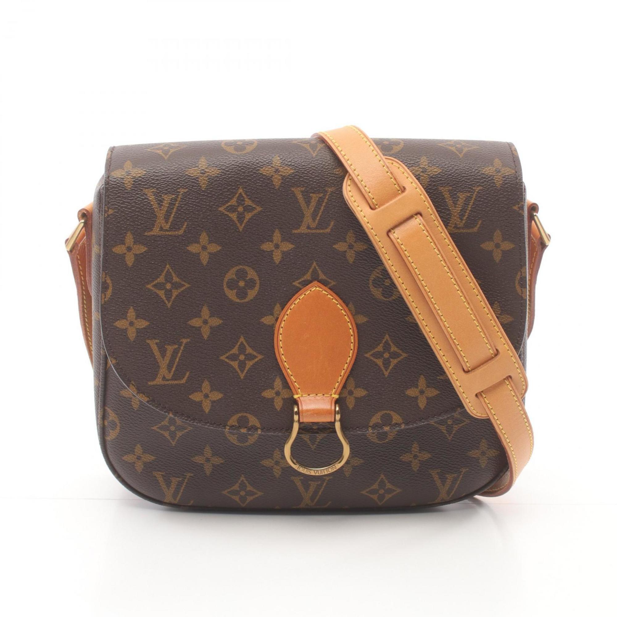 Louis Vuitton Saint-Cloud GM Shoulder Bag, Coated Canvas, Leather, Monogram, Women's, Brown, M51242