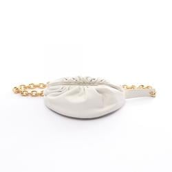 BOTTEGA VENETA The Chain Pouch Mini Waist Bag Body Leather Women's White 651445