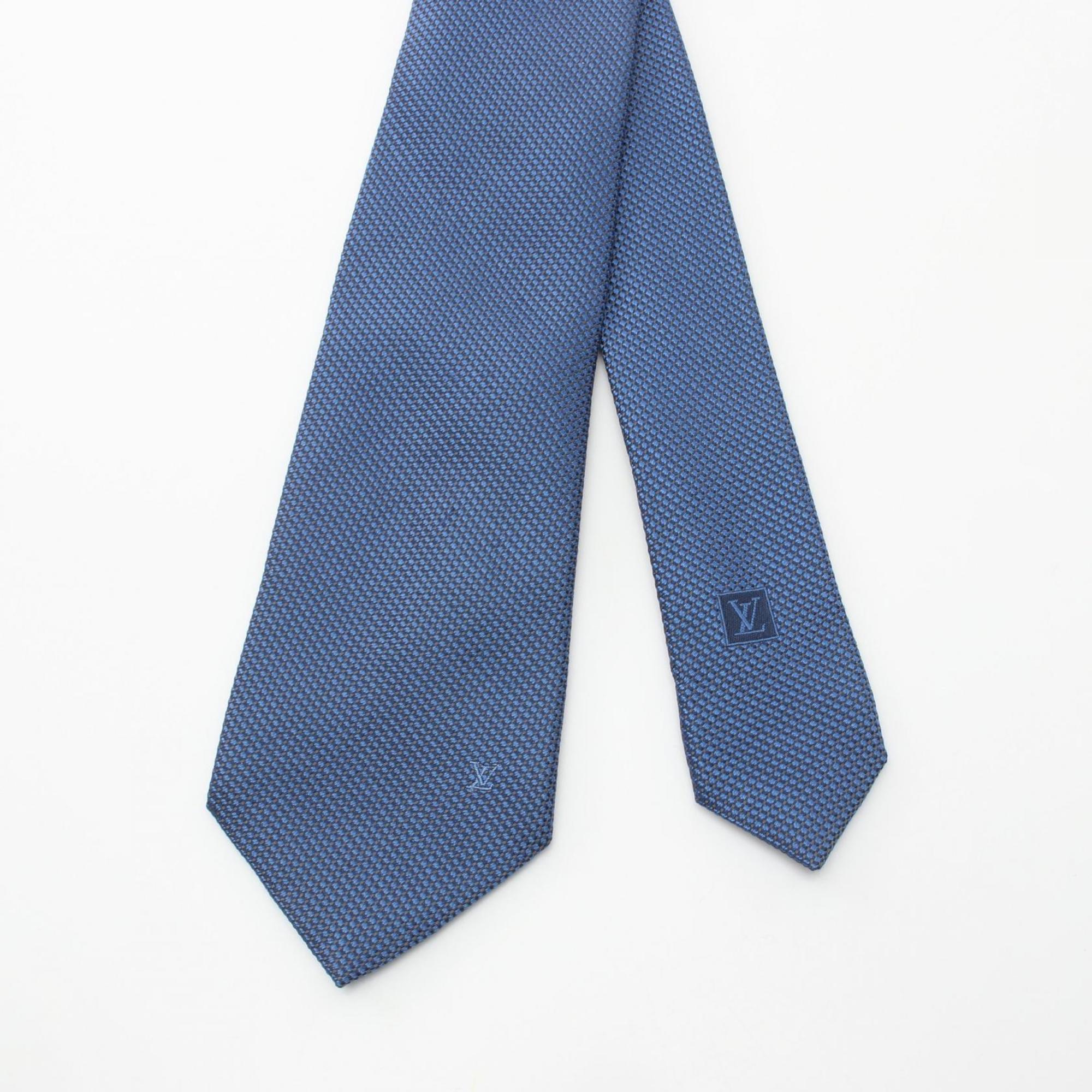 LOUIS VUITTON Necktie Clothing Silk Cotton Men's Blue