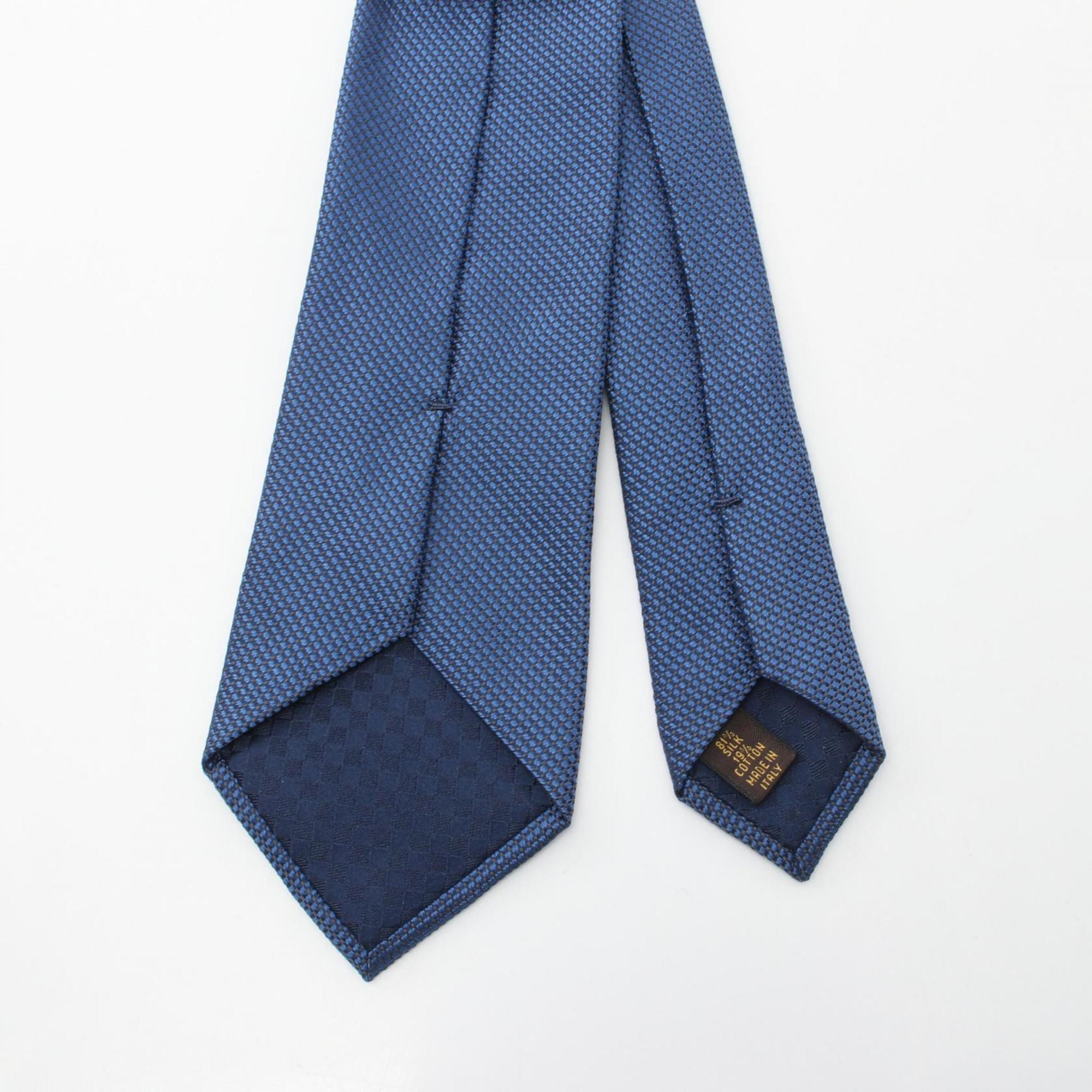 LOUIS VUITTON Necktie Clothing Silk Cotton Men's Blue