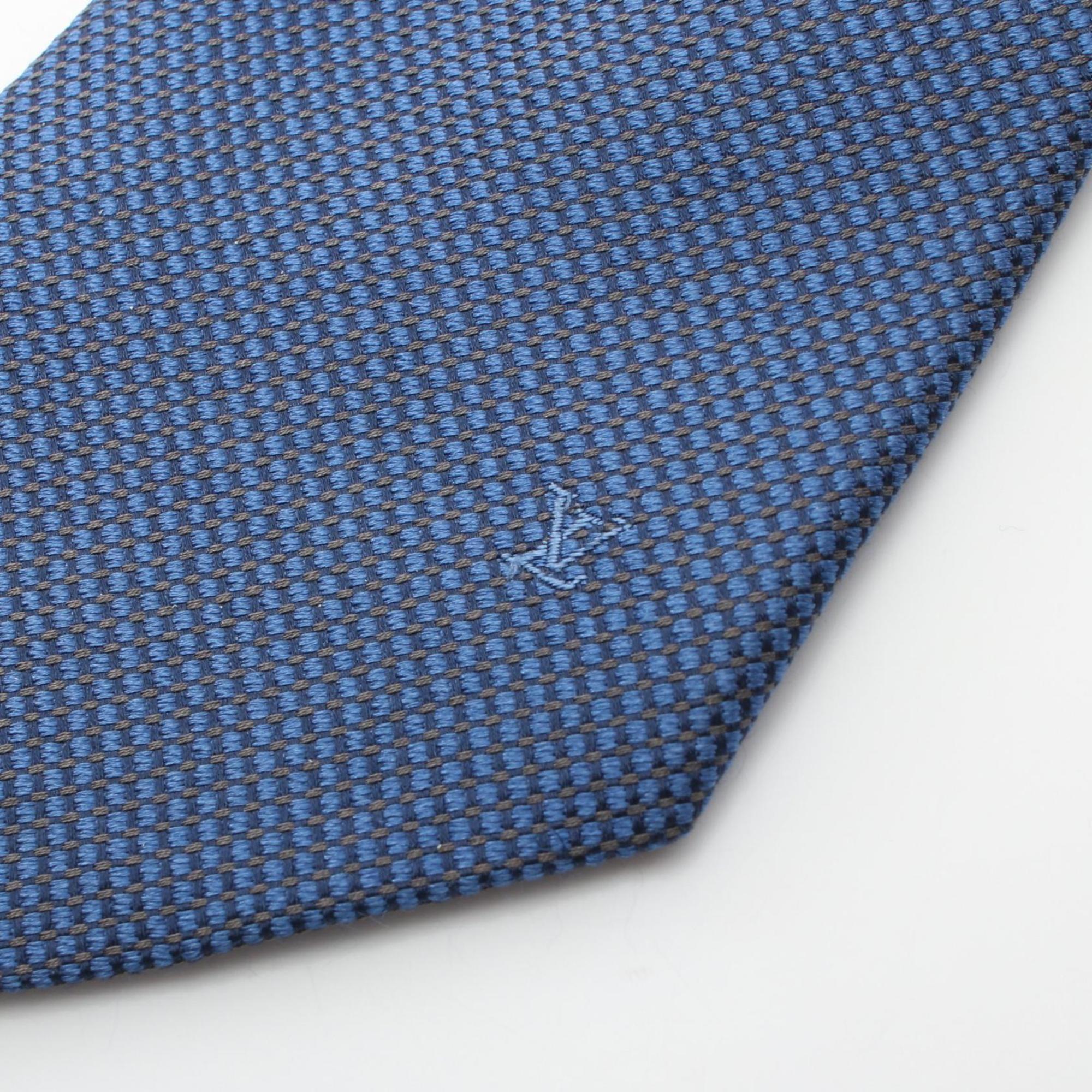 LOUIS VUITTON Necktie Clothing Silk Cotton Men's Blue