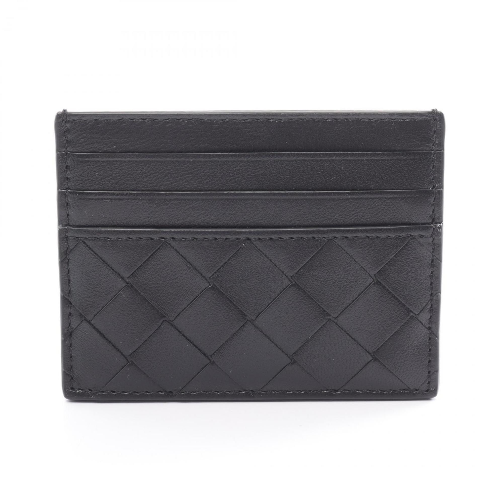 BOTTEGA VENETA Intrecciato Business Card Holder/Card Case Leather Men's Women's Black 635042VCPP38425