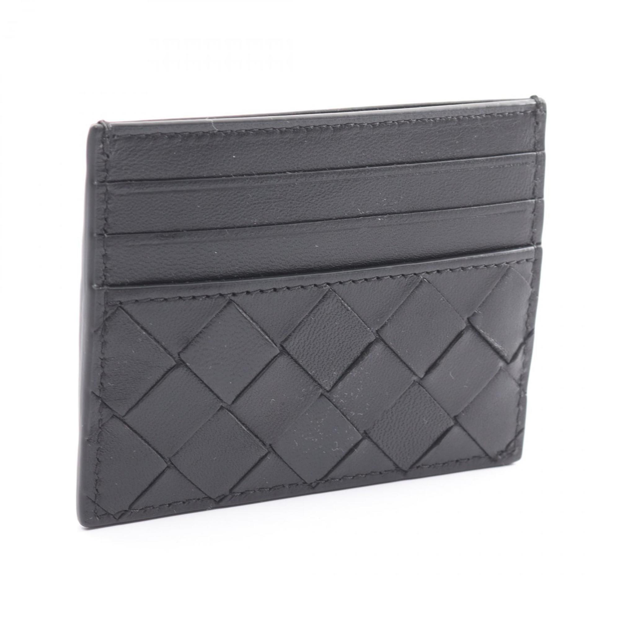 BOTTEGA VENETA Intrecciato Business Card Holder/Card Case Leather Men's Women's Black 635042VCPP38425