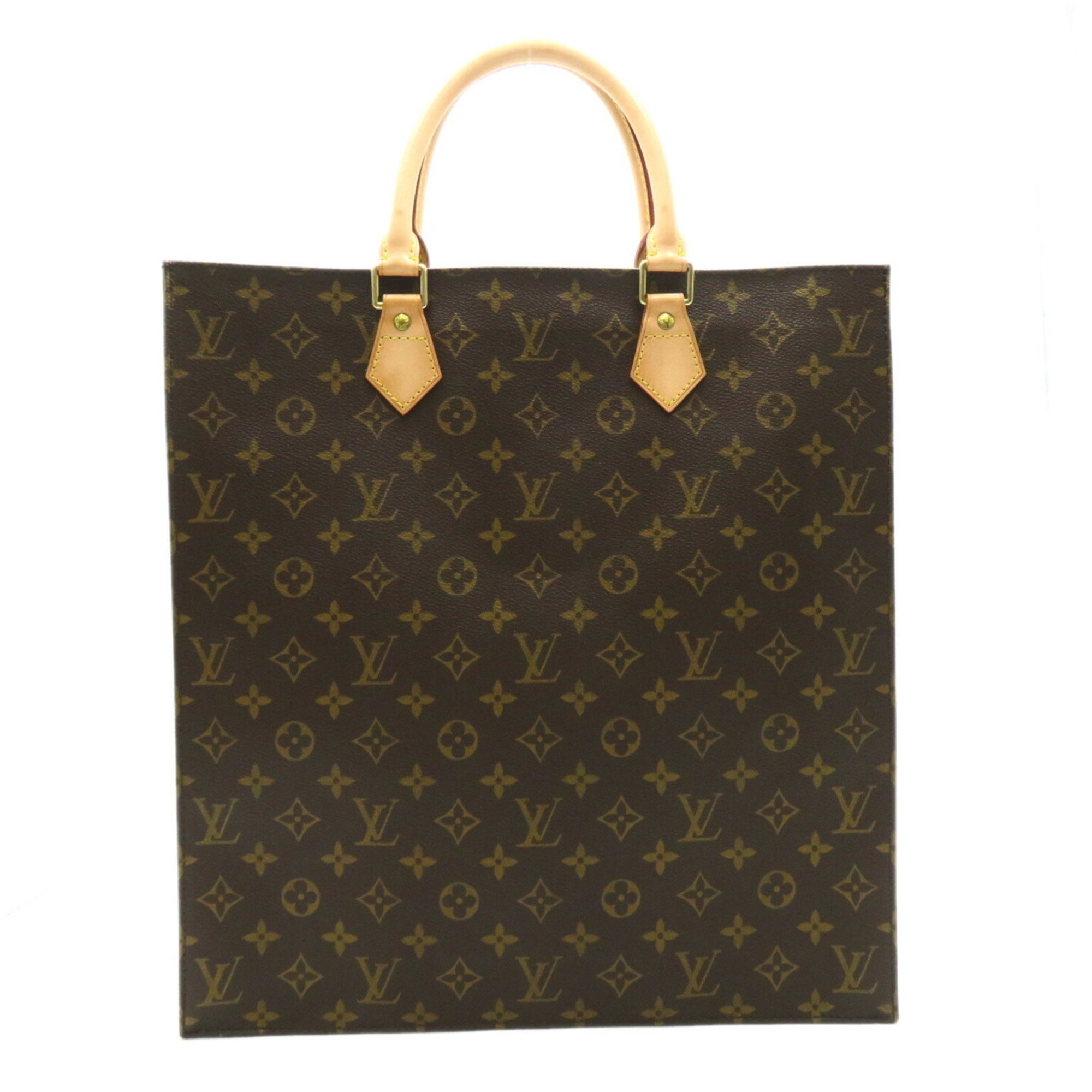 Louis Vuitton LOUIS VUITTON Sac Plat Bag Coated Canvas Monogram Women's Brown M51140