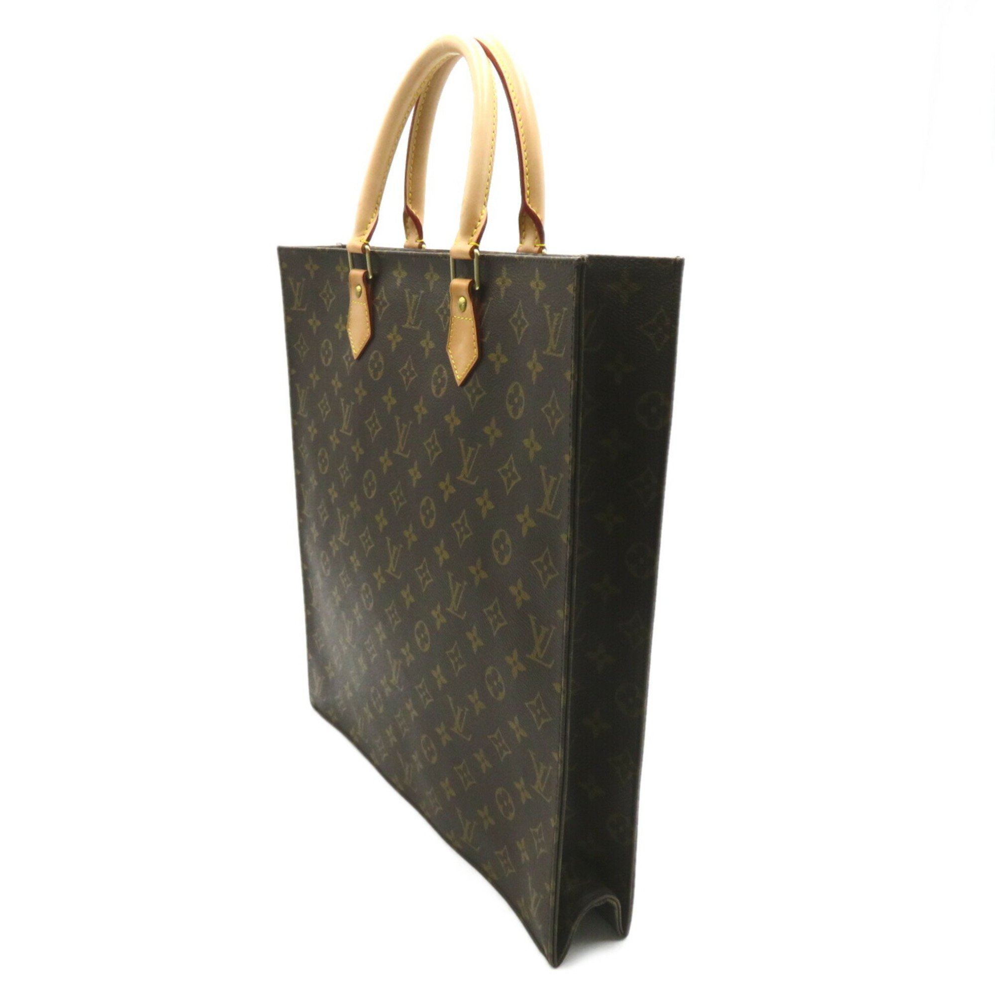 Louis Vuitton LOUIS VUITTON Sac Plat Bag Coated Canvas Monogram Women's Brown M51140