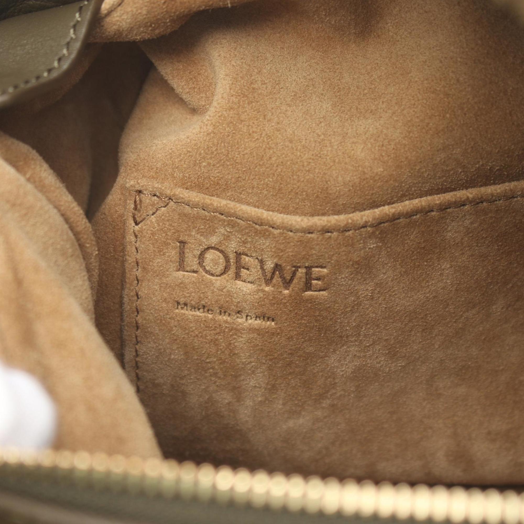 LOEWE PUZZLE SMALL Puzzle Bag Small Handbag Shearling Women's Khaki