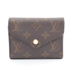 Louis Vuitton LOUIS VUITTON Portefeuille Victorine Tri-fold Wallet Coated Canvas Monogram Women's Brown M62472