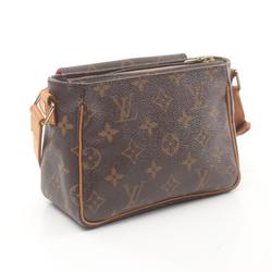 Louis Vuitton Vivacite PM Shoulder Bag, Coated Canvas, Leather, Monogram, Women's, Brown, M51165