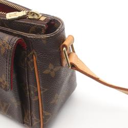 Louis Vuitton Vivacite PM Shoulder Bag, Coated Canvas, Leather, Monogram, Women's, Brown, M51165