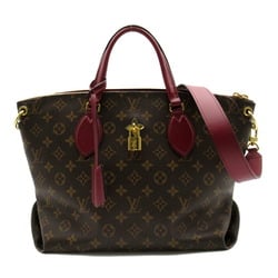 Louis Vuitton LOUIS VUITTON Flower Zip Tote MM Bag Coated Canvas Monogram Women's Brown Riduvan M44348