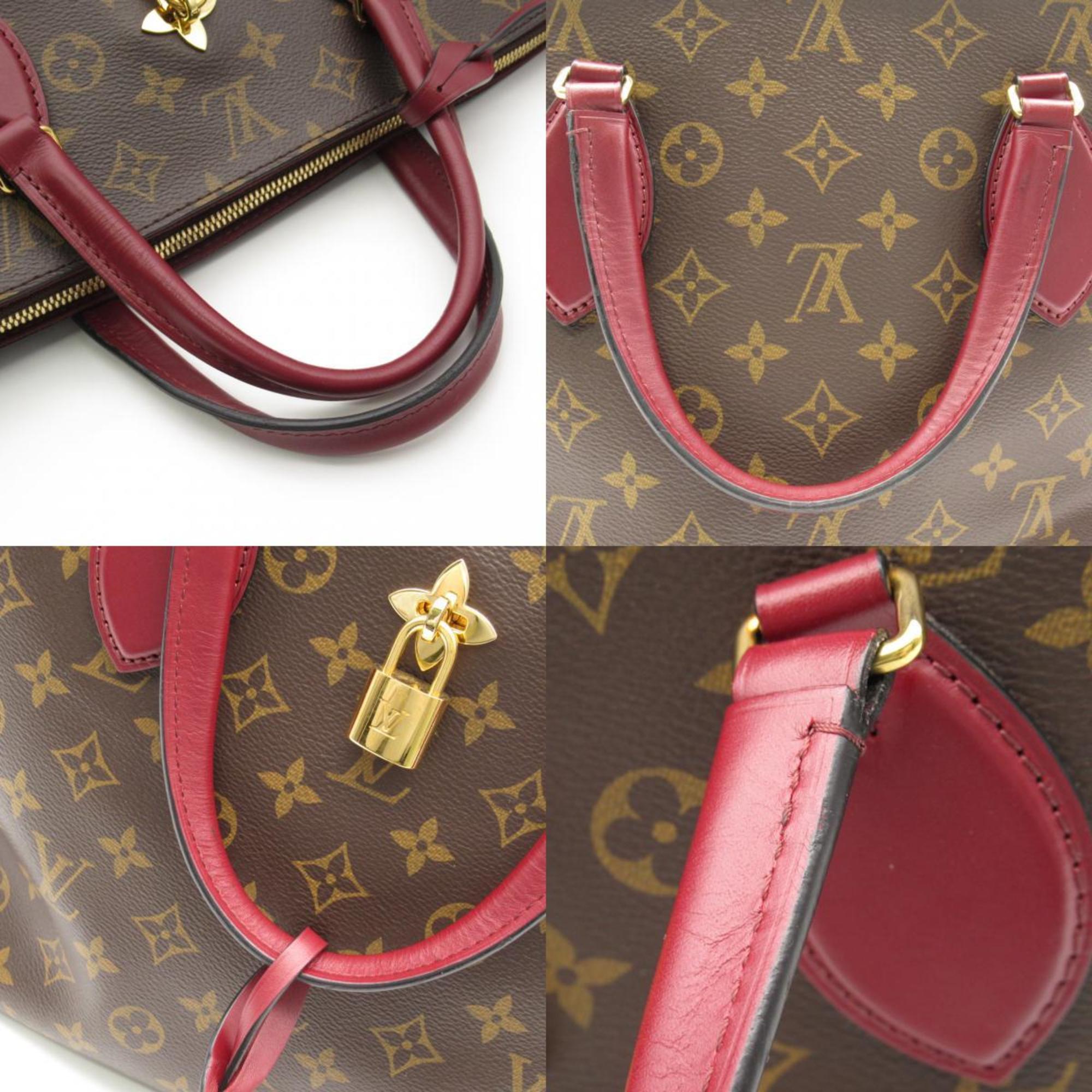 Louis Vuitton LOUIS VUITTON Flower Zip Tote MM Bag Coated Canvas Monogram Women's Brown Riduvan M44348