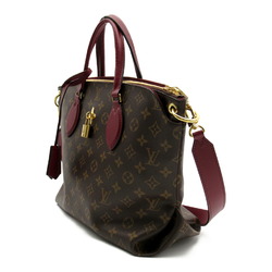 Louis Vuitton LOUIS VUITTON Flower Zip Tote MM Bag Coated Canvas Monogram Women's Brown Riduvan M44348