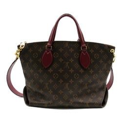 Louis Vuitton LOUIS VUITTON Flower Zip Tote MM Bag Coated Canvas Monogram Women's Brown Riduvan M44348