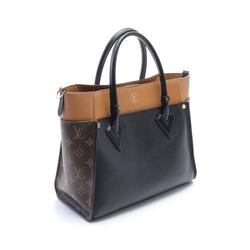 LOUIS VUITTON On My Side MM Handbag Bag Leather Coated Canvas Monogram Women's Black Brown M53823