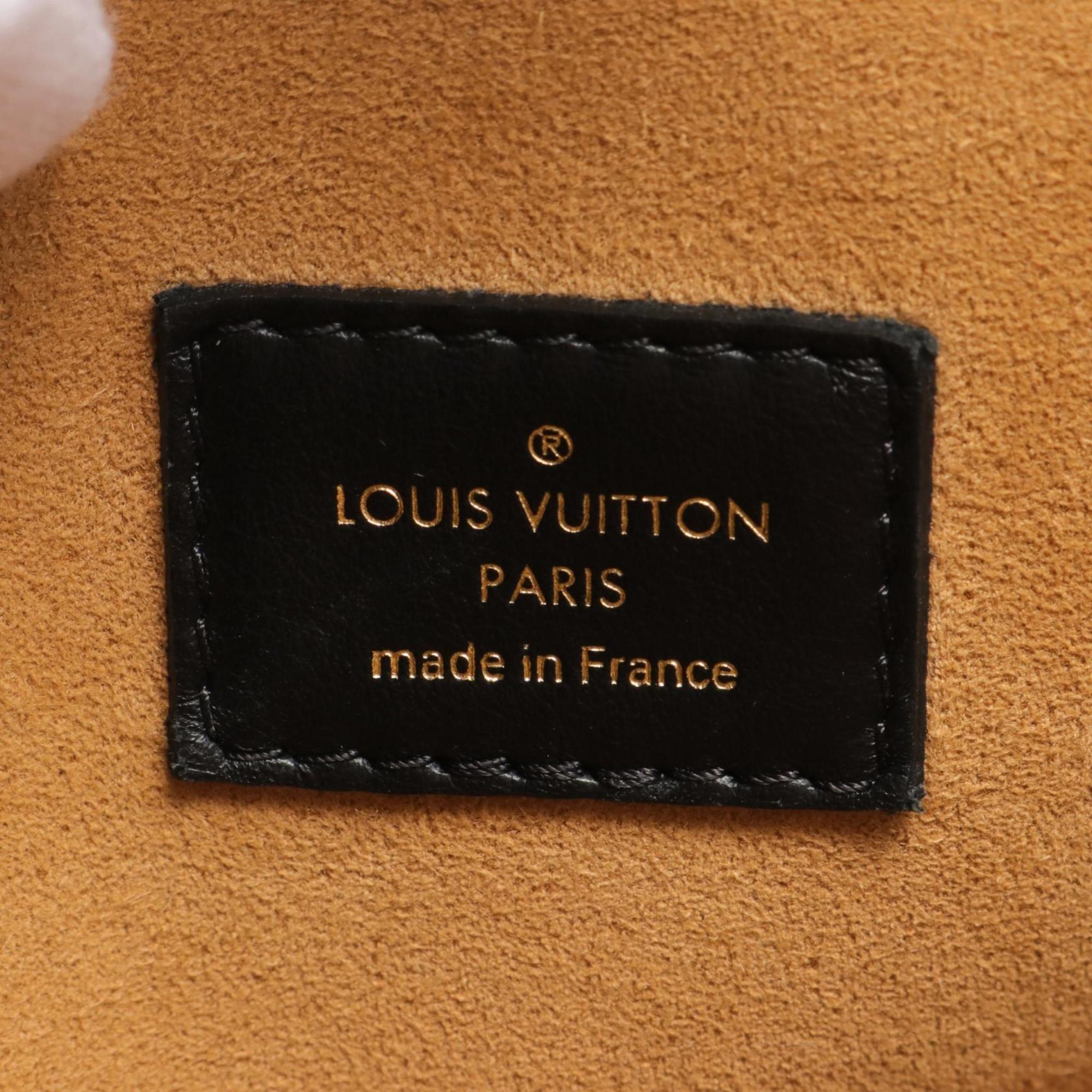 LOUIS VUITTON On My Side MM Handbag Bag Leather Coated Canvas Monogram Women's Black Brown M53823