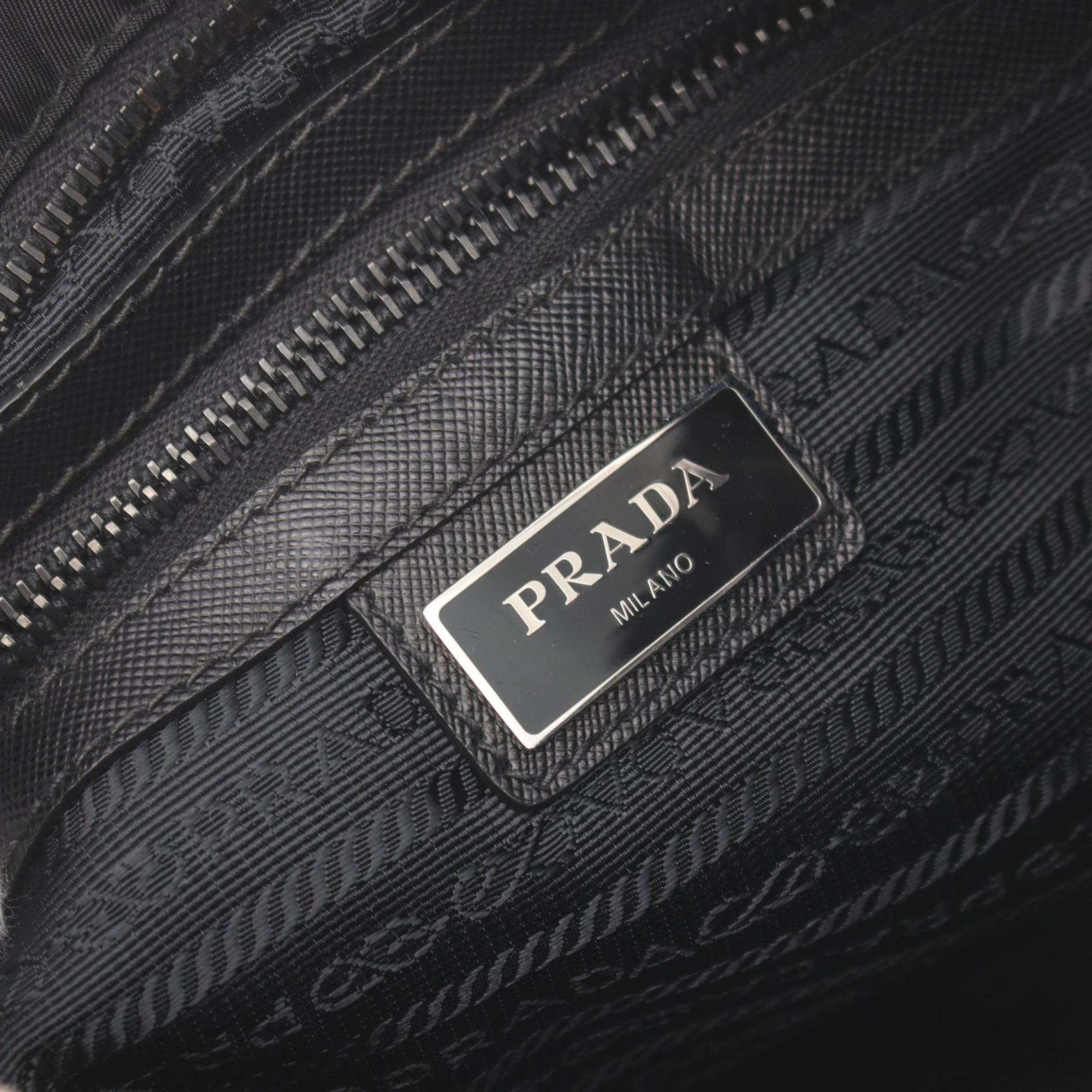 PRADA Shoulder Bag Nylon Leather Women's Black