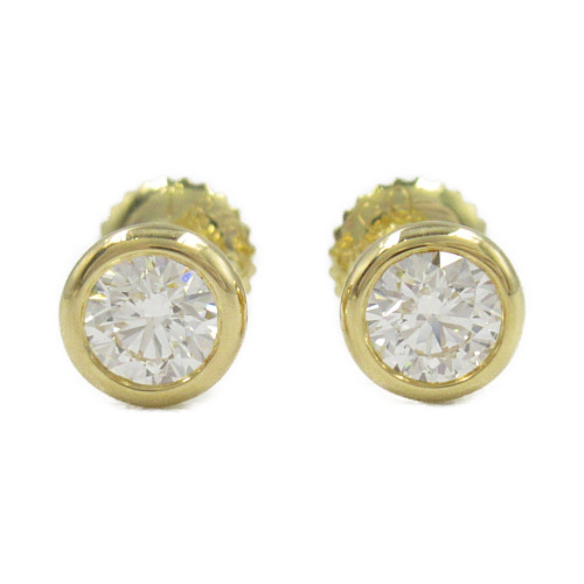 Tiffany & Co. By the Yard Earrings, K18 (yellow gold), diamond, ladies, clear