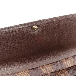 Louis Vuitton LOUIS VUITTON Portefeuille Sarah Damier Ebene Bi-fold Long Wallet Coated Canvas Leather Women's Brown N61734