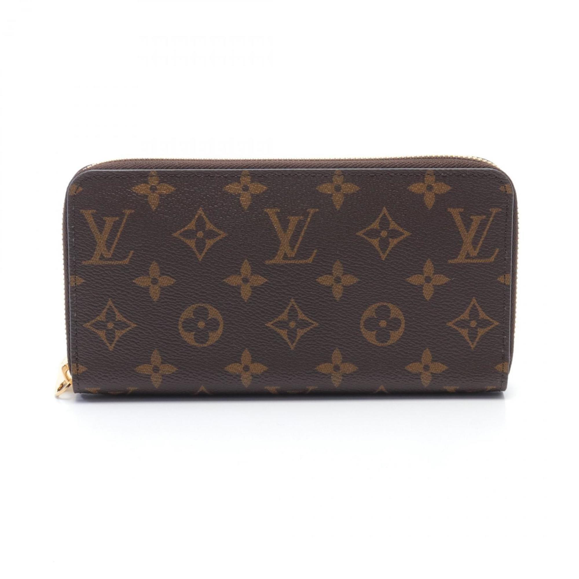 Louis Vuitton LOUIS VUITTON Zippy Wallet Round Long Coated Canvas Monogram Women's Brown Pink M41895