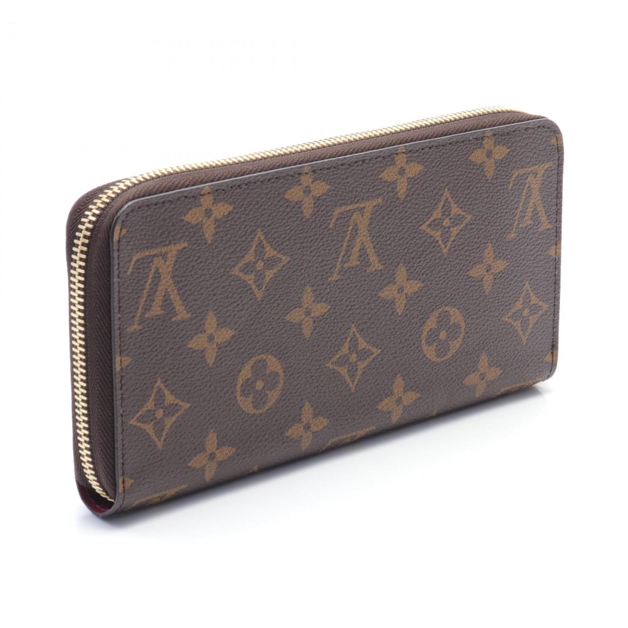 Louis Vuitton LOUIS VUITTON Zippy Wallet Round Long Coated Canvas Monogram Women's Brown Pink M41895