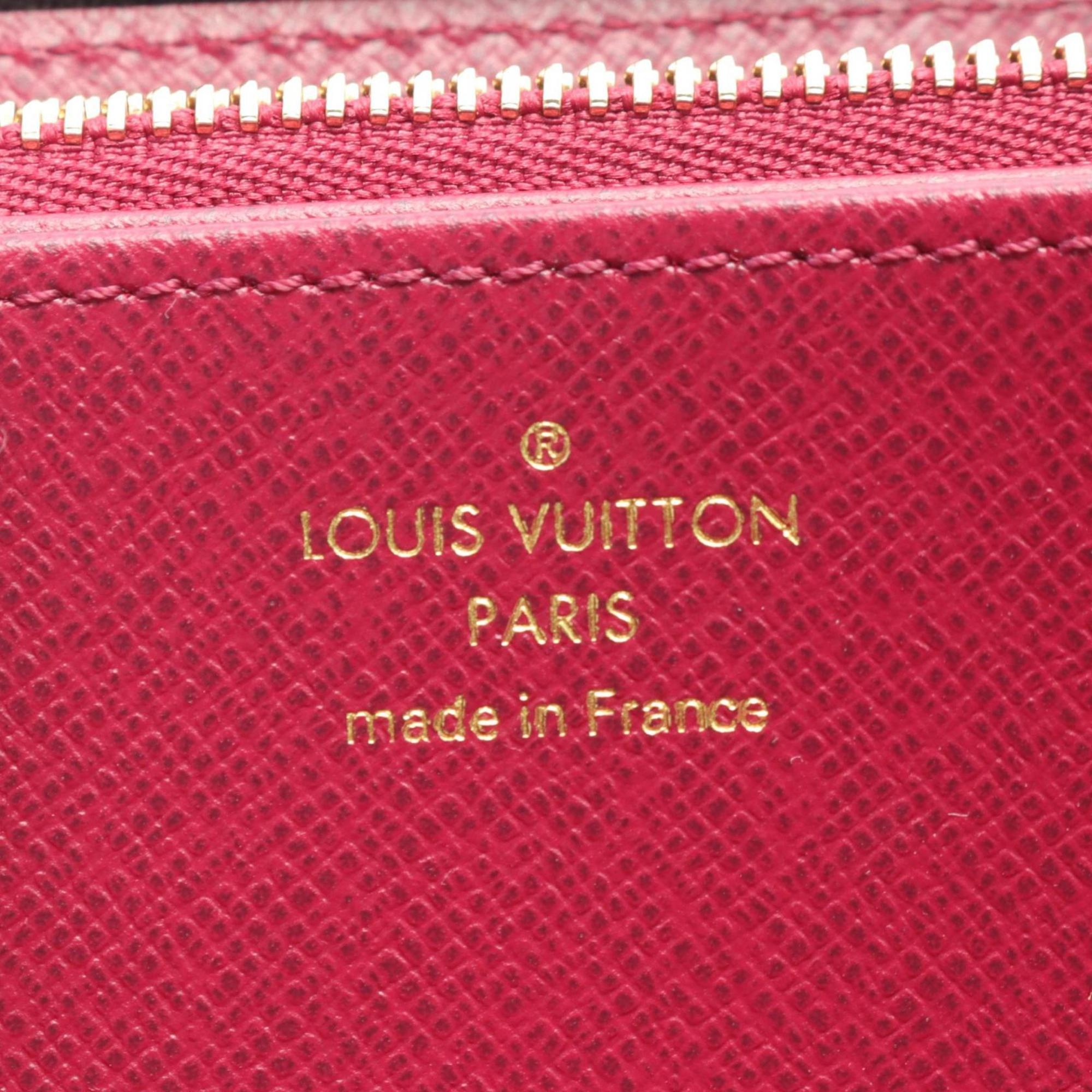 Louis Vuitton LOUIS VUITTON Zippy Wallet Round Long Coated Canvas Monogram Women's Brown Pink M41895