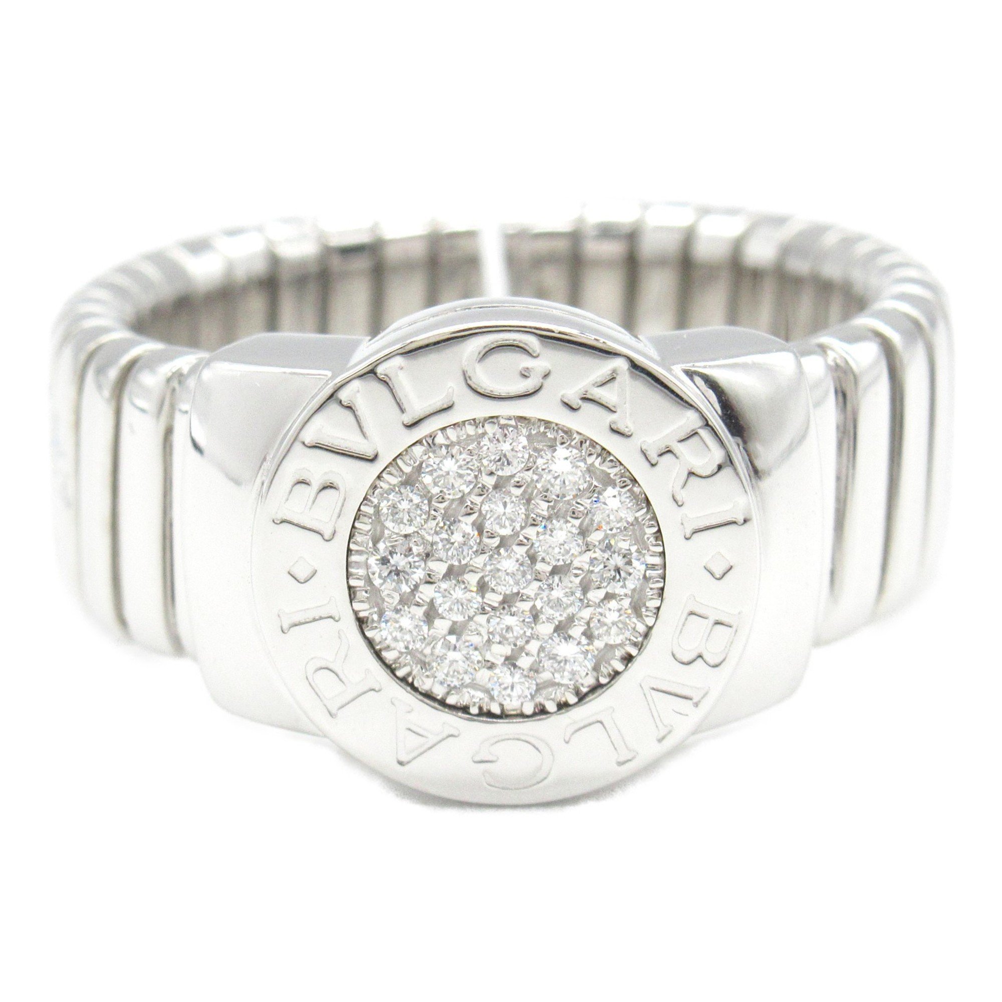 BVLGARI Tubogas Diamond Ring K18WG (White Gold) Ladies Clear