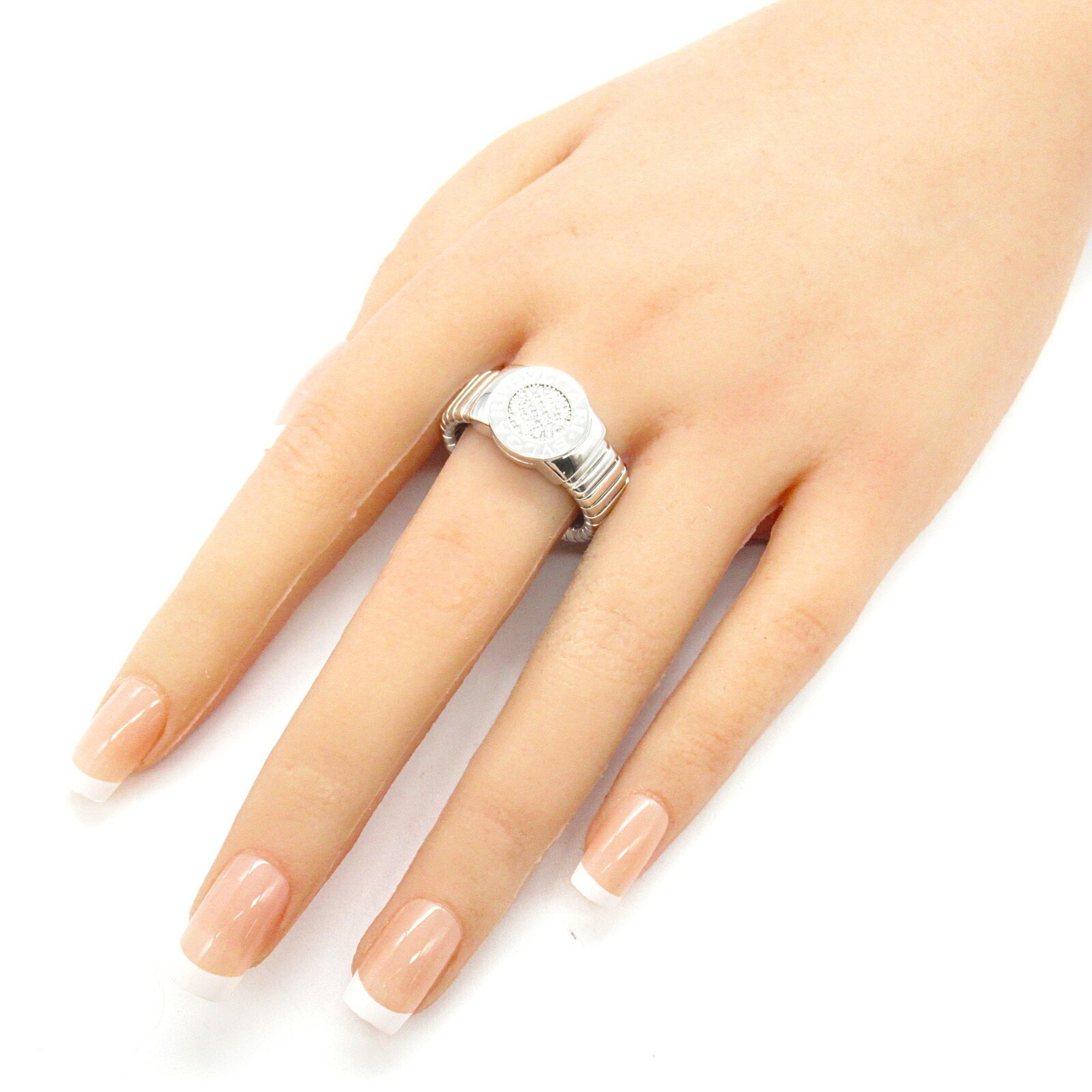 BVLGARI Tubogas Diamond Ring K18WG (White Gold) Ladies Clear