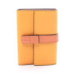 LOEWE Vertical Wallet Small Tri-fold Leather Women's Yellow Brown C660S86X01