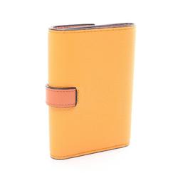 LOEWE Vertical Wallet Small Tri-fold Leather Women's Yellow Brown C660S86X01