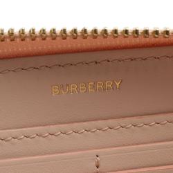 Burberry TB Monogram Round Long Wallet Leather Women's Pink