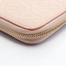 Burberry TB Monogram Round Long Wallet Leather Women's Pink