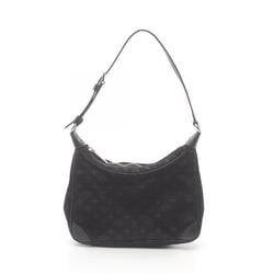 Louis Vuitton Little Boulogne Handbag Bag Fabric Leather Monogram Satin Women's Black M92142