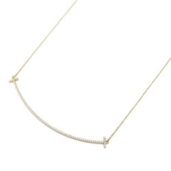 Tiffany & Co. T Smile Large Diamond Necklace K18 (Yellow Gold) Ladies Clear