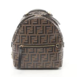 FENDI ZUCCA Rucksack Backpack Bag Leather Women's Brown Black 8BZ038