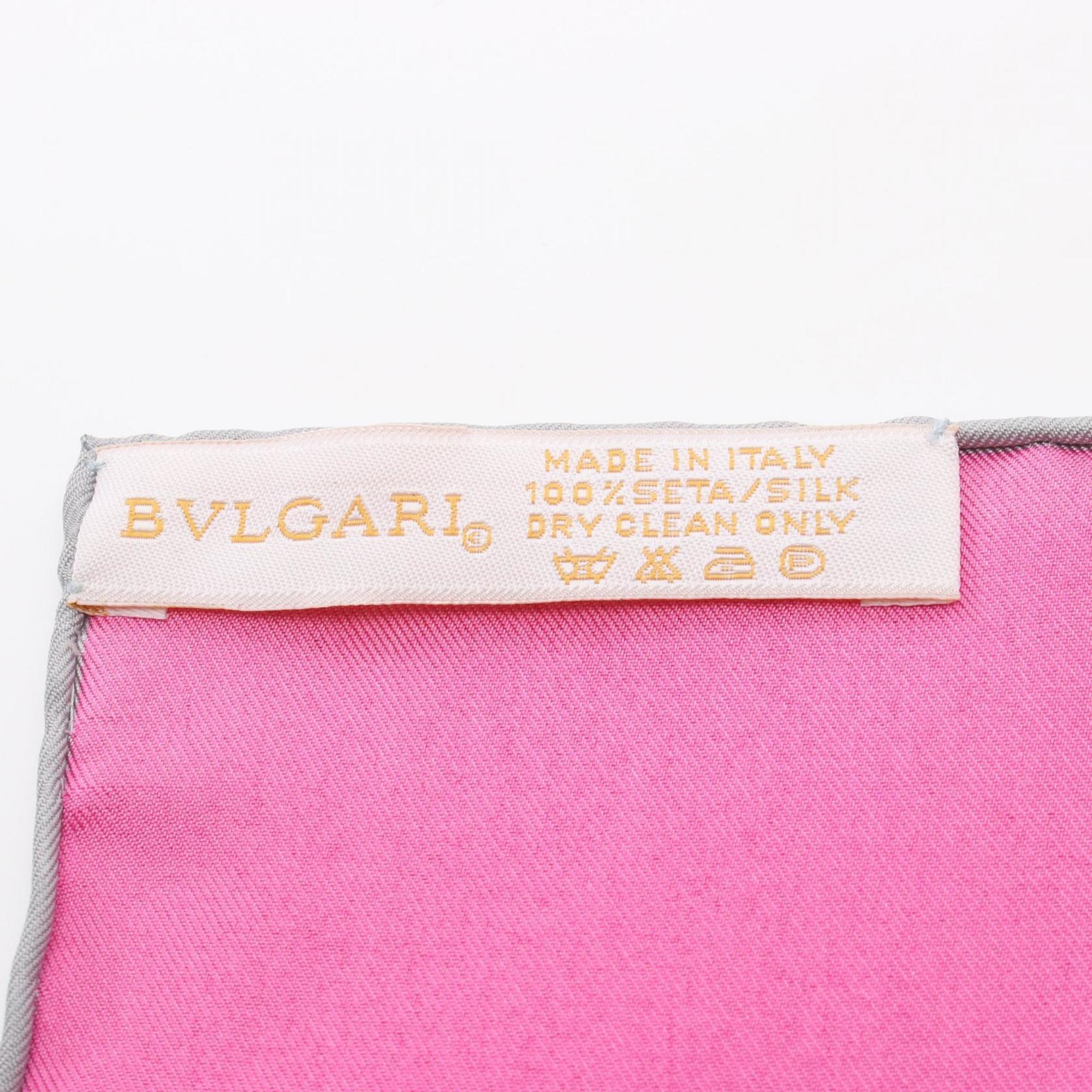 BVLGARI Scarf Silk Women's Pink Multicolor