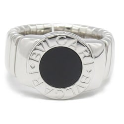 BVLGARI Tubogas Circle Onyx Ring K18WG (White Gold) Men's Women's Black