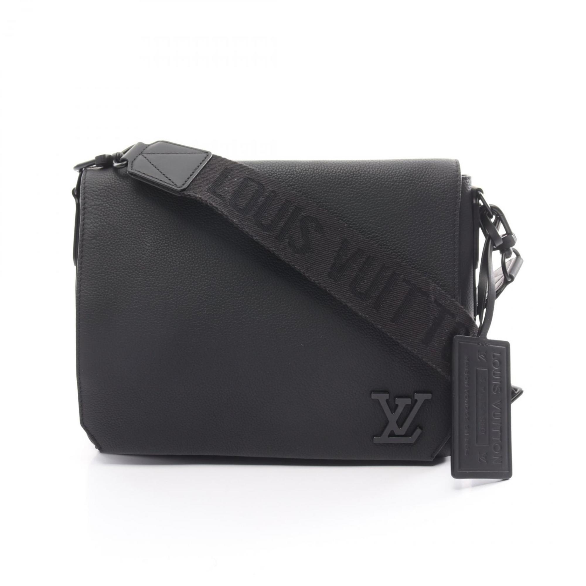 Louis Vuitton Take Off Shoulder Bag Leather Men's Black M57080