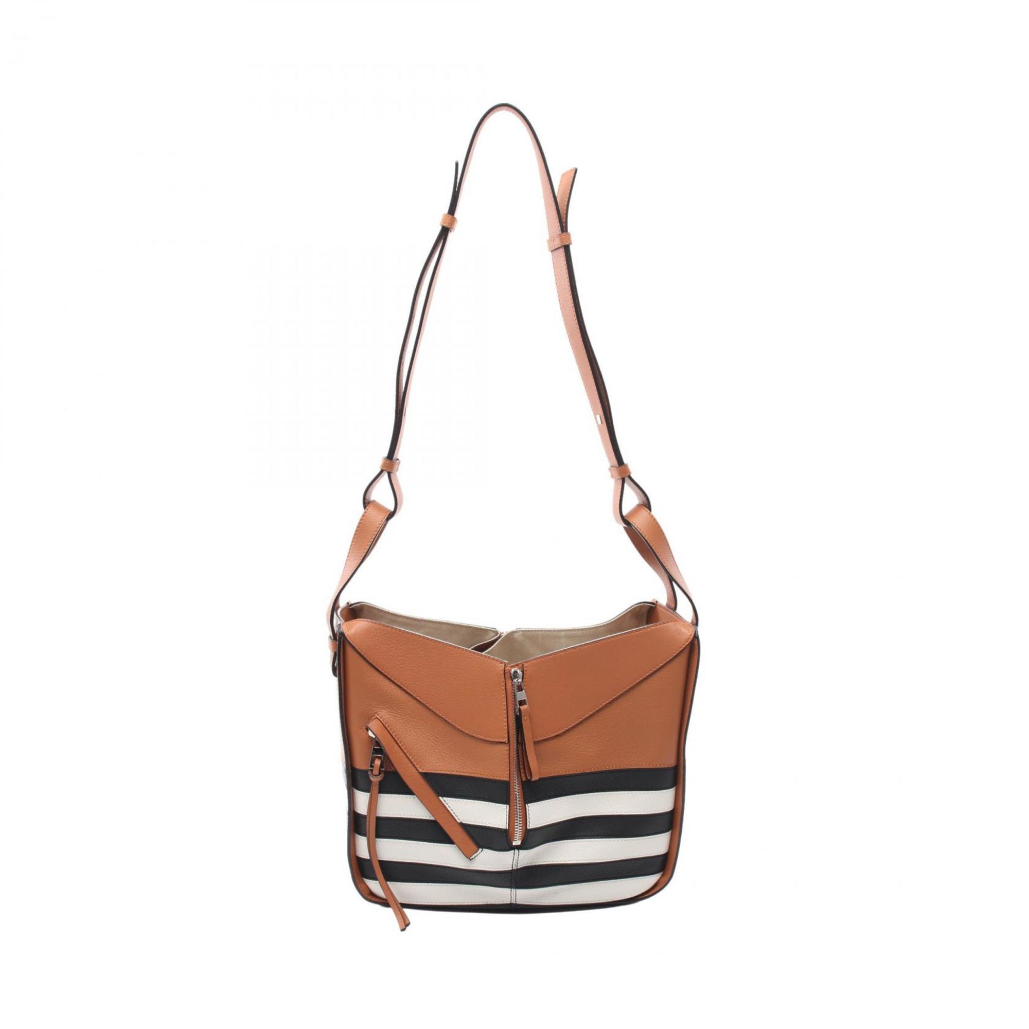 LOEWE HAMMOCK SMALL MARIN Hammock Small Marine Handbag Bag Leather Women's Brown Black White