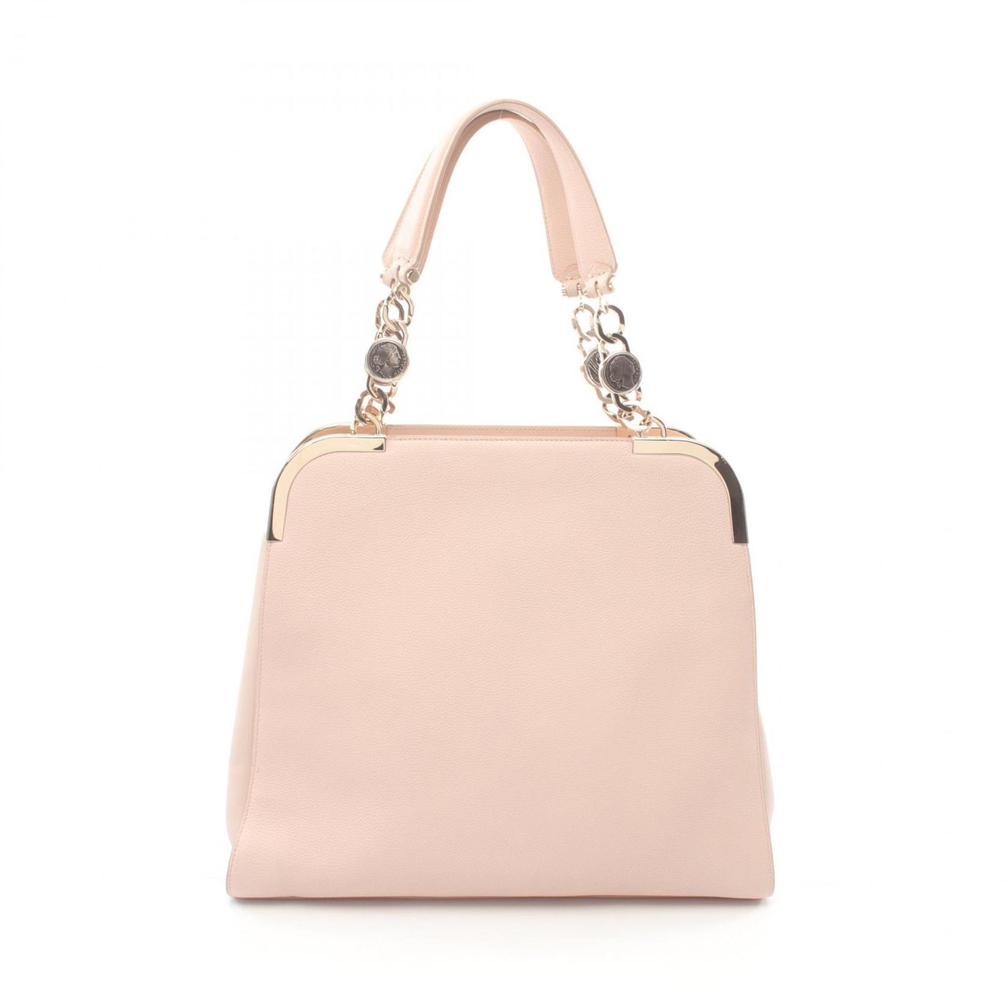 BVLGARI Tote Bag Leather Women's Pink