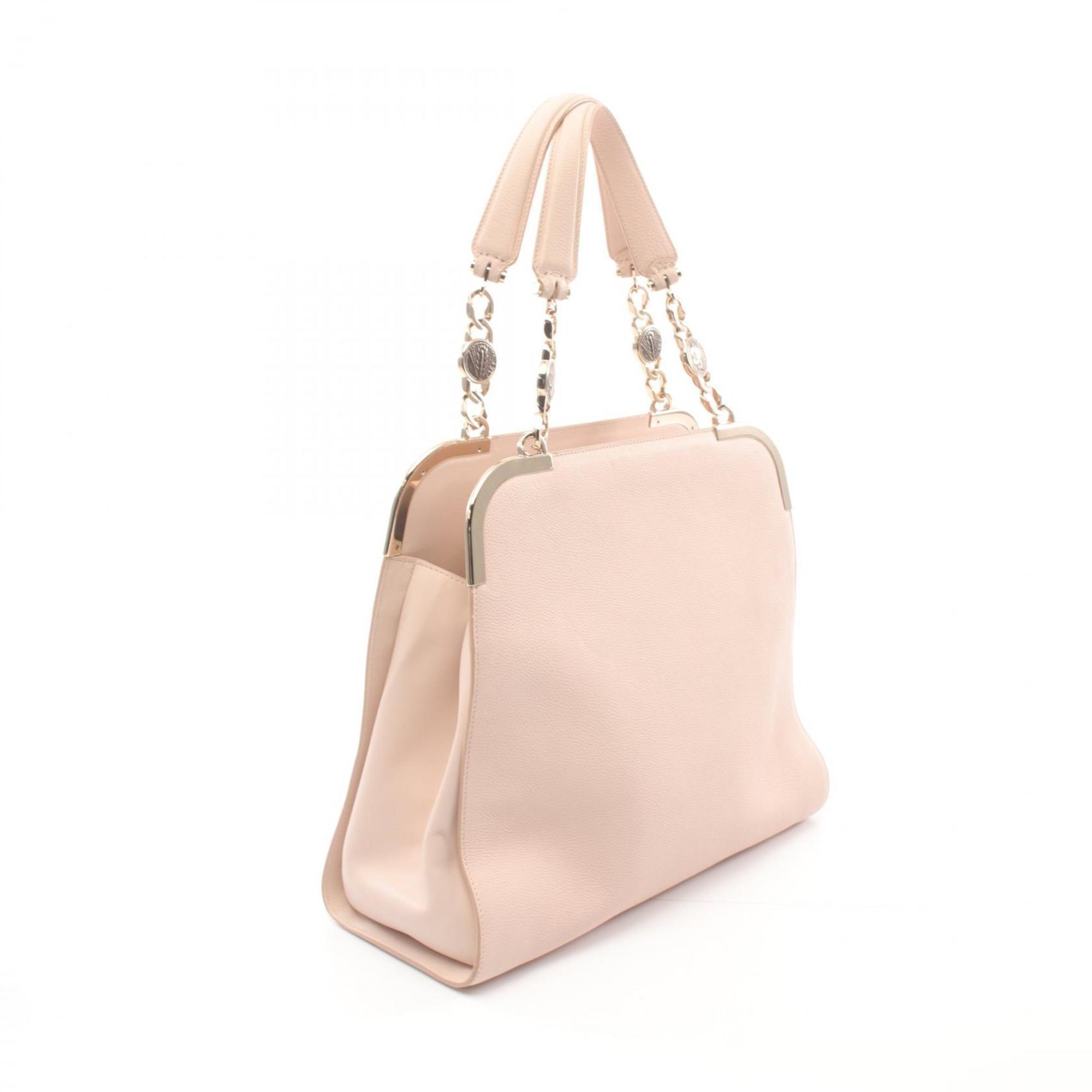 BVLGARI Tote Bag Leather Women's Pink