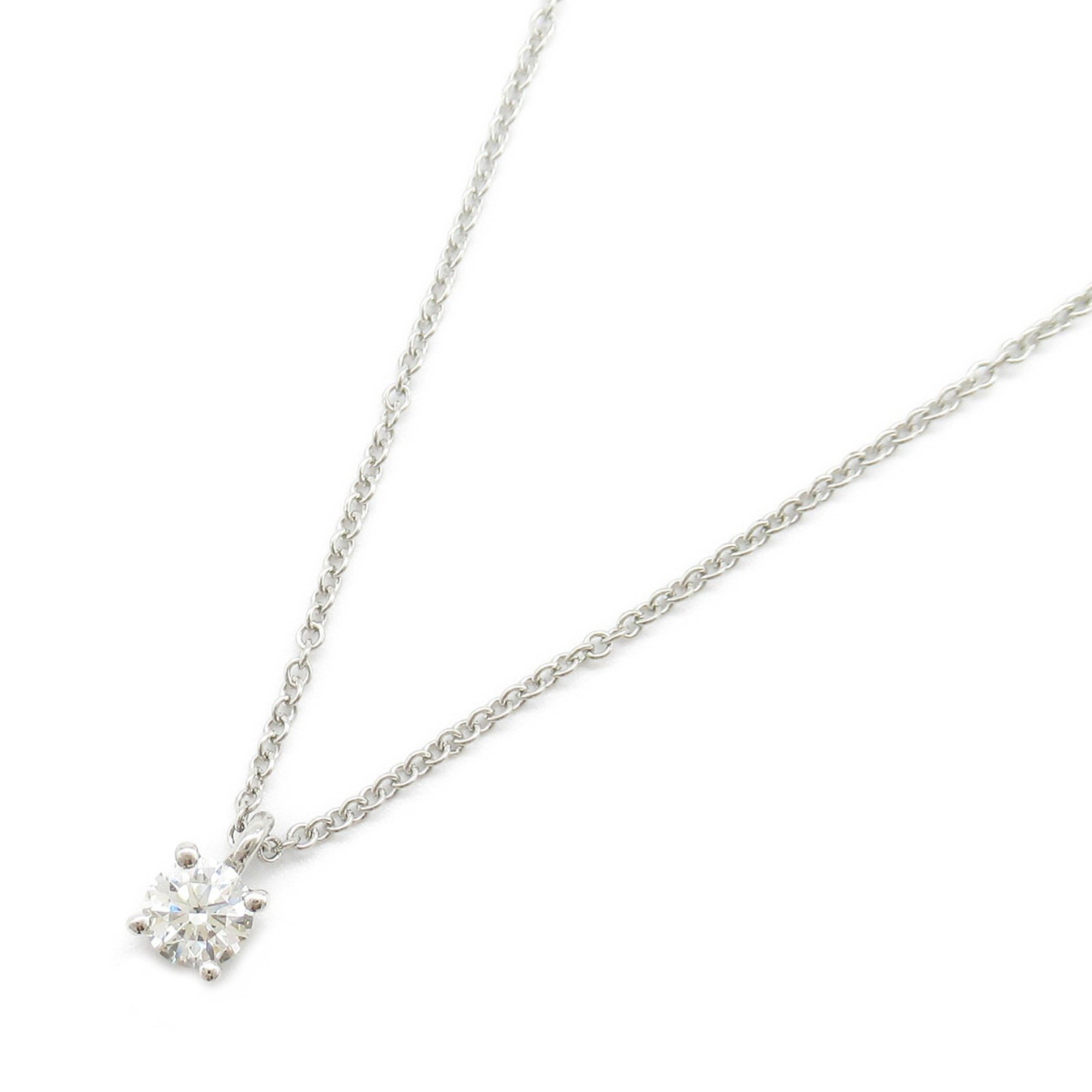 Tiffany & Co. Solitaire Diamond Necklace, Pt950 Platinum, Diamond, Women's, Clear