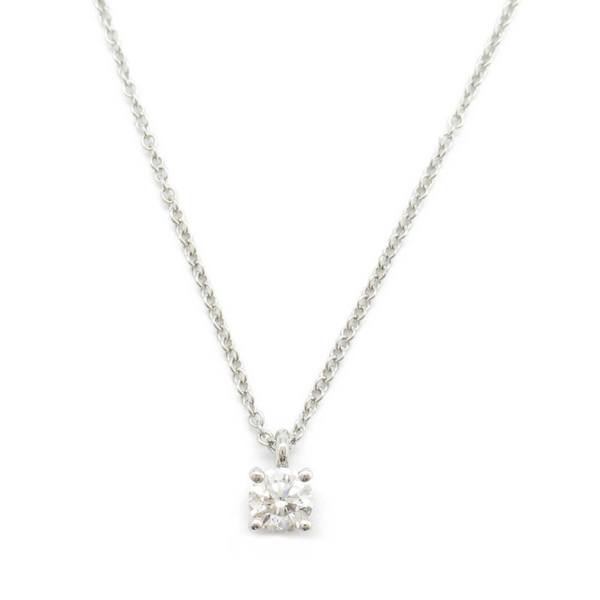 Tiffany & Co. Solitaire Diamond Necklace, Pt950 Platinum, Diamond, Women's, Clear