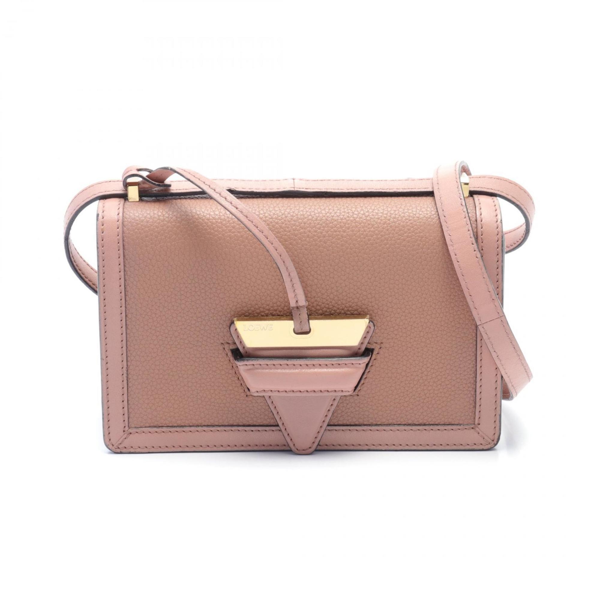 LOEWE Barcelona Small Shoulder Bag Leather Women's Pink