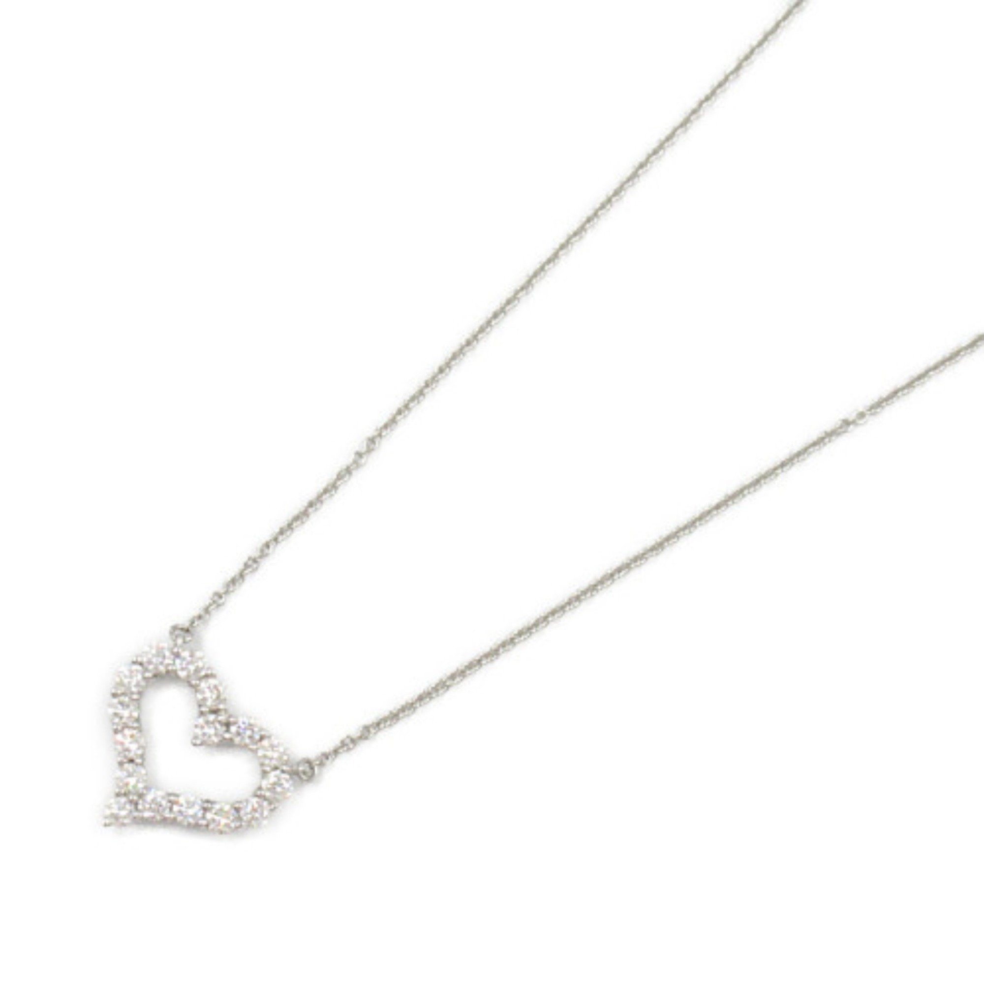 Tiffany & Co. Sentimental Heart Necklace, Pt950 Platinum, Diamond, Women's, Clear