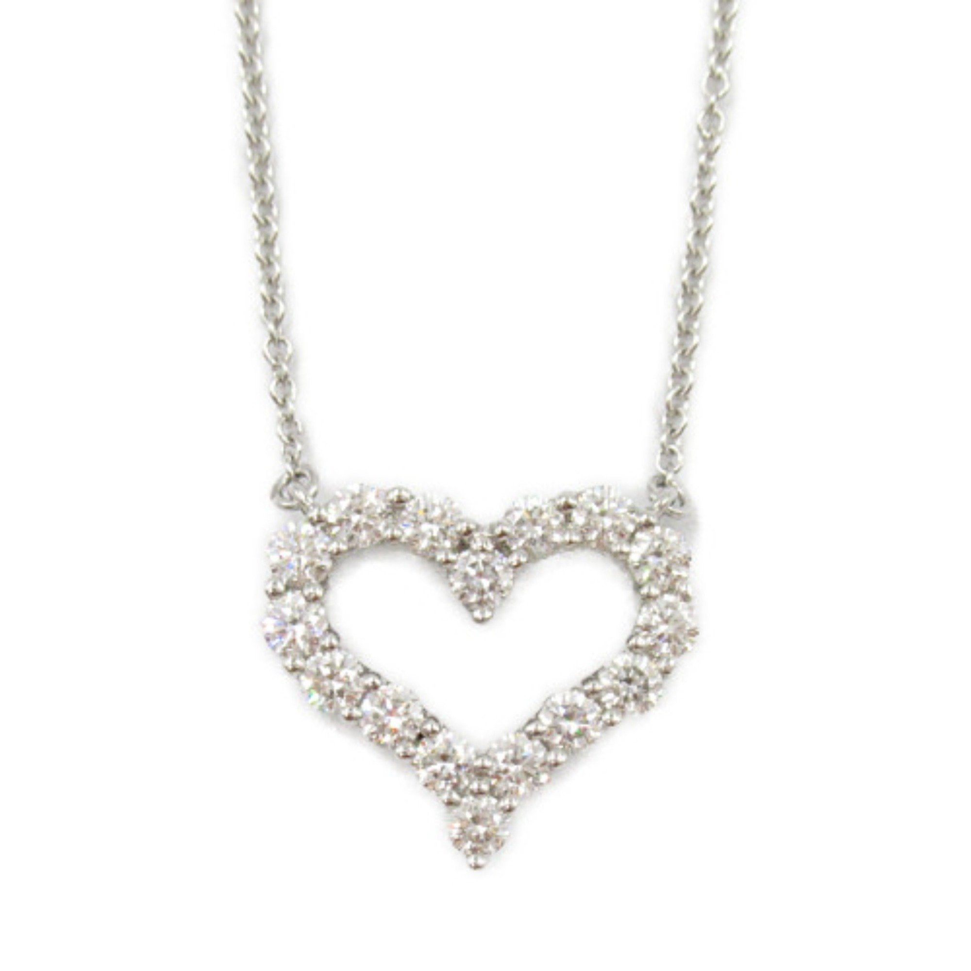 Tiffany & Co. Sentimental Heart Necklace, Pt950 Platinum, Diamond, Women's, Clear