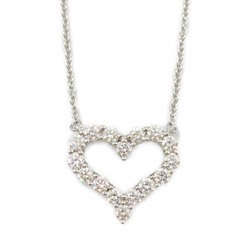 Tiffany & Co. Sentimental Heart Necklace, Pt950 Platinum, Diamond, Women's, Clear