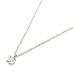 Tiffany & Co. Solitaire Necklace, Pt950 Platinum, Diamond, Women's, Clear