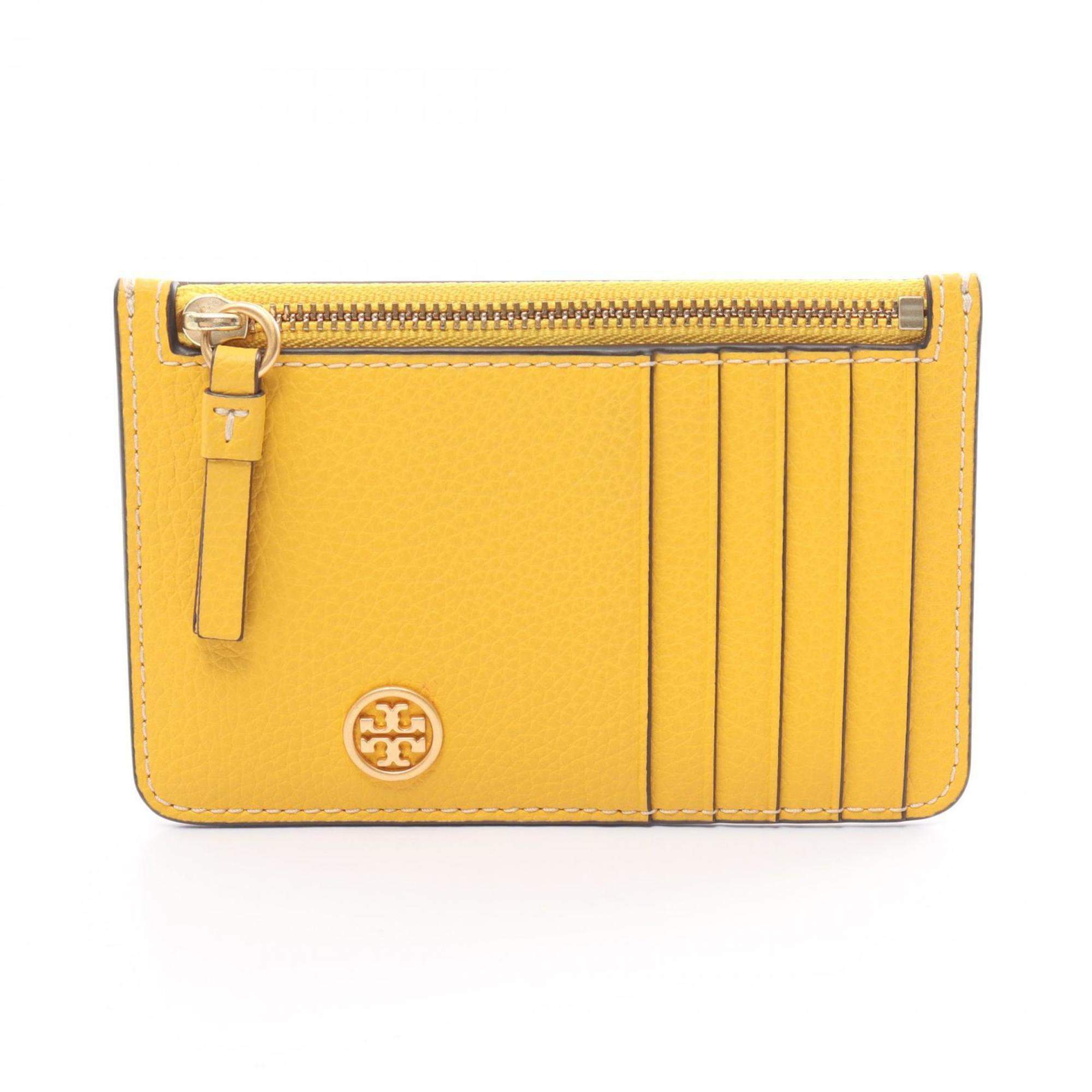 Tory Burch WALKER Wallet/Coin Case, Leather, Women's, Yellow