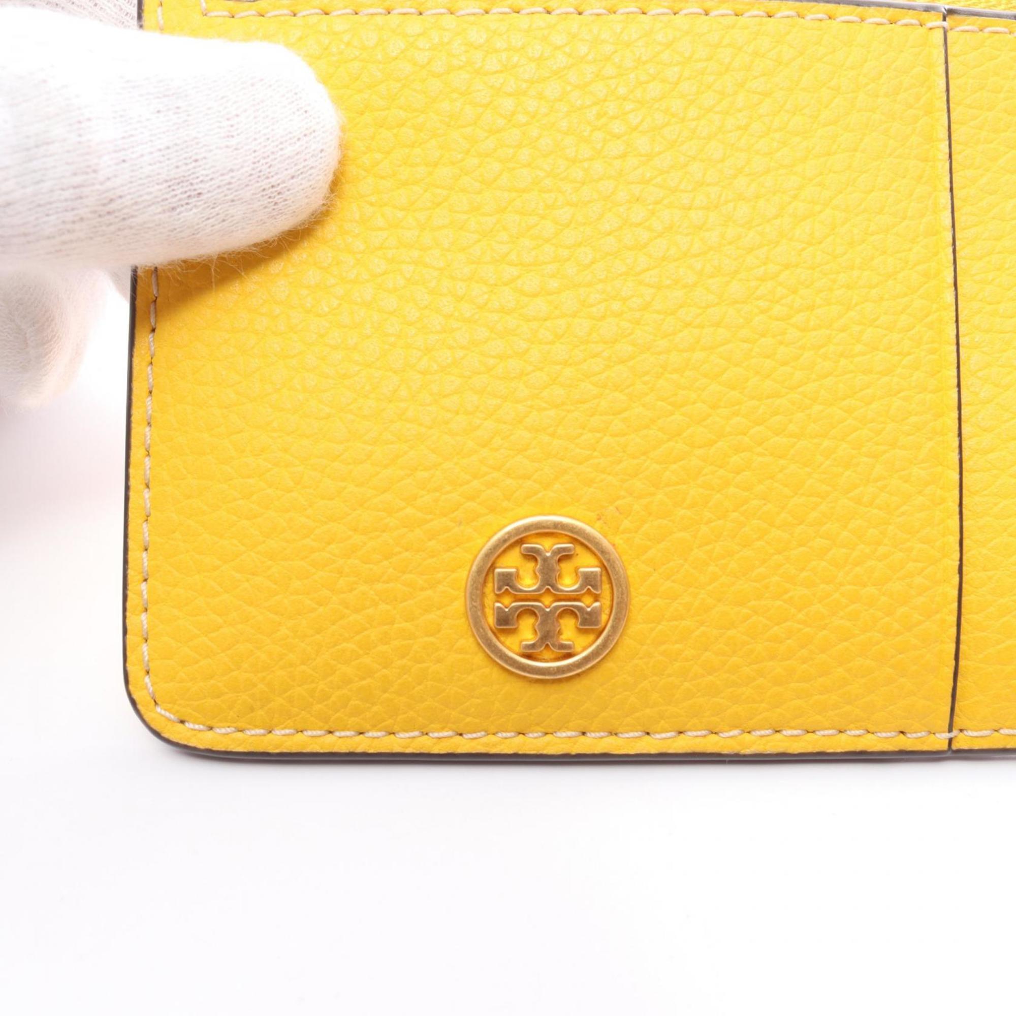 Tory Burch WALKER Wallet/Coin Case, Leather, Women's, Yellow