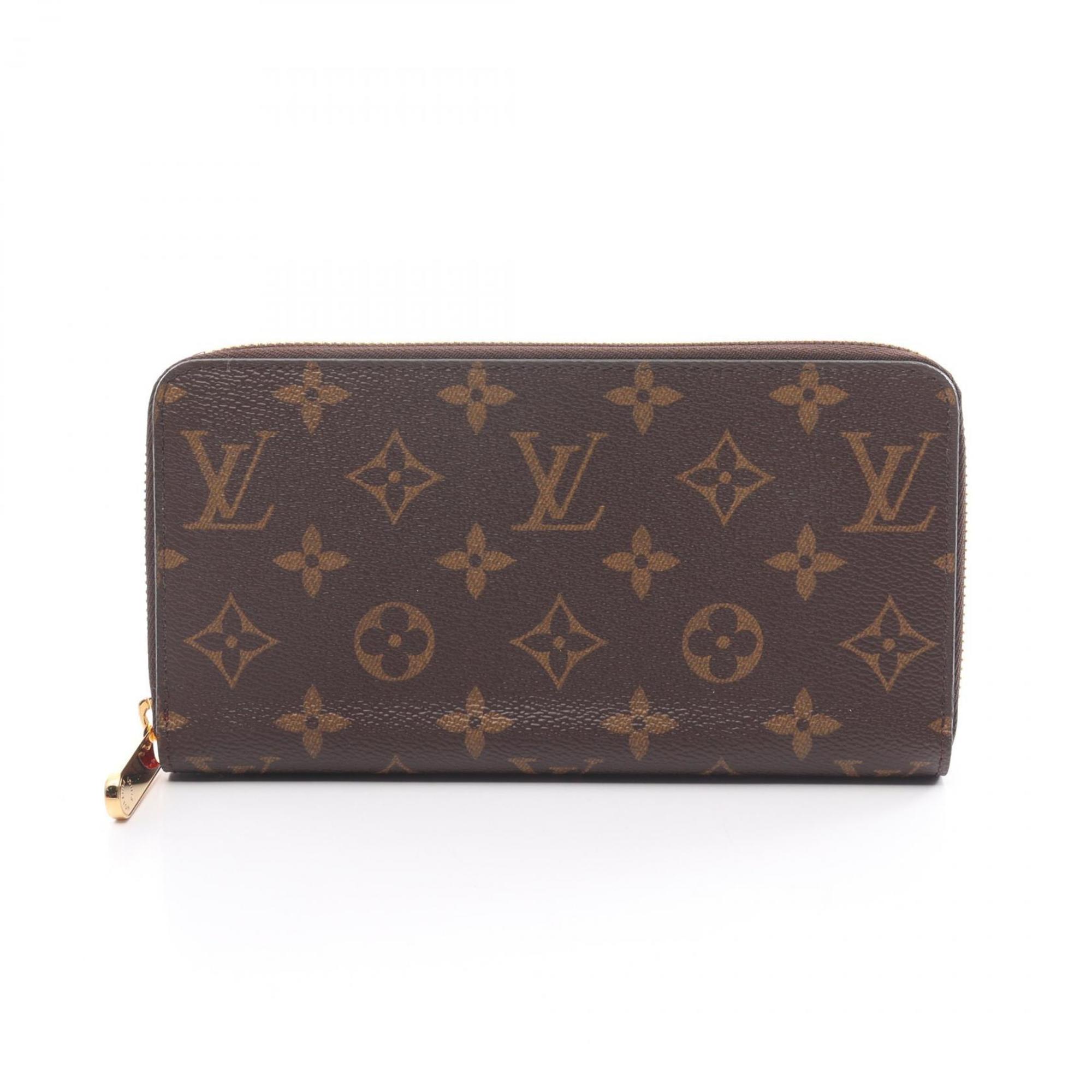 Louis Vuitton LOUIS VUITTON Zippy Wallet Round Long Coated Canvas Monogram Women's Brown Red M41896